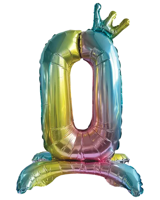 Folieballon Regnbue med krone 70 cm - Nr 0