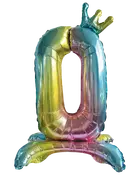 Folieballon Regnbue med krone 70 cm - Nr 0