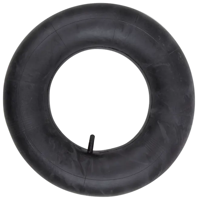 Sort gummi slange til dæk, cirkulær form med ventil til oppumpning, egnet til cykler eller små køretøjer, holdbar konstruktion for pålidelig luftbevaring.