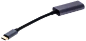 USB-C til 3,5 mm hovedtelefonadapter med kort sort kabel og metalstik, designet til at forbinde kablede hovedtelefoner til enheder uden hovedtelefonport.