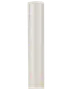 Høj hvid cylindrisk genstand med glat mat overflade og afrundet top, vist på sort baggrund.