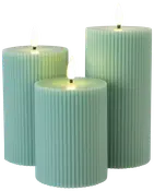 LED-lys rillet 3-pak - grøn