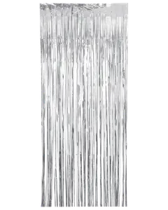 Glitterdraperi 90 x 250 cm - silver