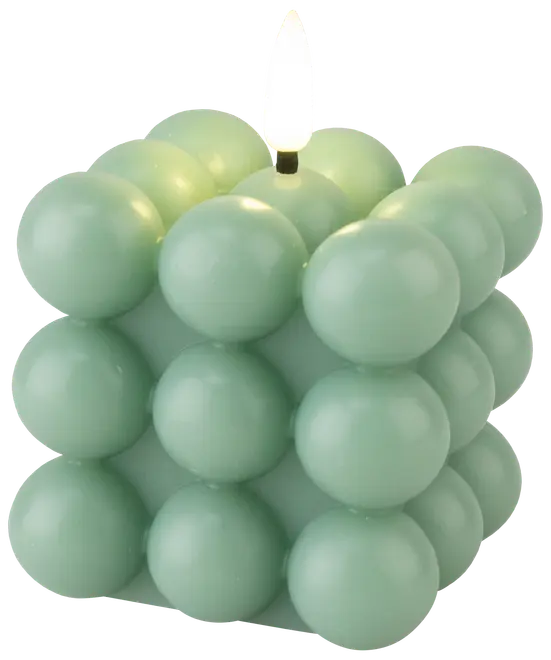 LED-bobbellys H. 7,5 cm - grøn