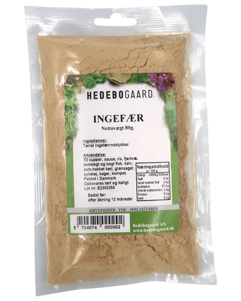 Hedebogaard Krydderi - Ingefær 80 g