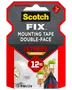 Scotch Fix dobbeltklæbende monteringstape, ekstrem styrke til indendørs brug, holder op til 12 kg, 19 mm x 1,8 m rulle, hvid, fra 3M.