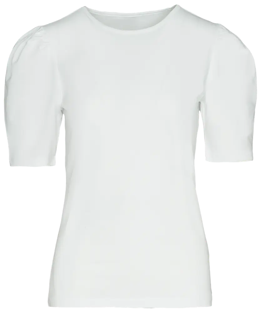 T-shirt med puffärmar - Vit