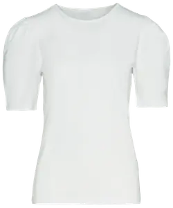 T-shirt med puffärmar - Vit