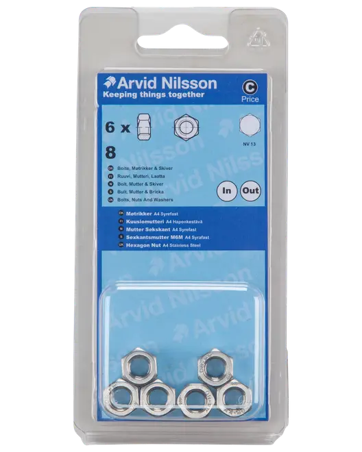 Mutter A4 M8 6 st