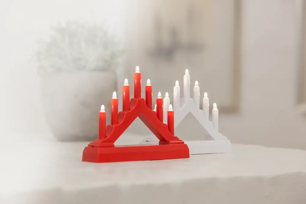 7-armad ljusstake vit led mini