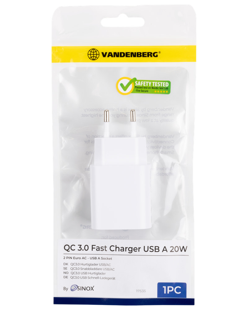 VANDENBERG Quick lader USB-A 18 W