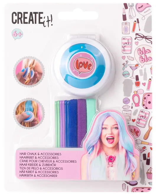 CREATEit Hårkridt med tilbehør - assorterede varianter