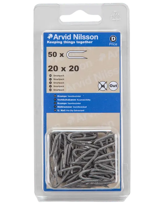 Arvid Nilsson Krampe 20 x 20 mm 50-pak