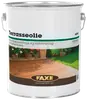 FAXE Terrasseolie, natur, til grundbehandling og renovering af træterrasser. Metalspand med håndtag, velegnet til udendørs træpleje. Træpleje siden 1926.