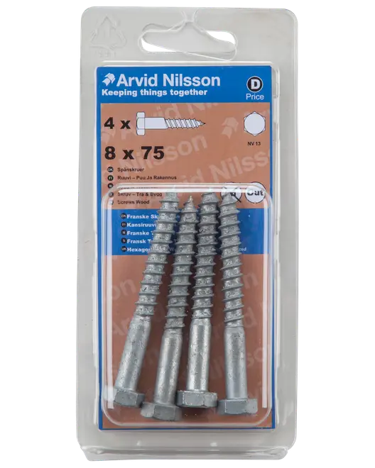 Arvid Nilsson Fransk skrue 8 x 75 mm 4-pak