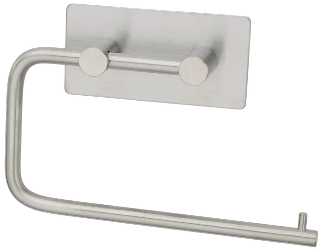 Toiletrulleholder i rustfrit stål med moderne, minimalistisk design. Rektangulær vægmontering og vandret stang for nem udskiftning. Børstet finish giver et stilrent udseende.