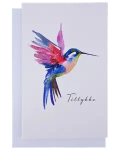 Kort med kuvert 11x17 cm - kolibri