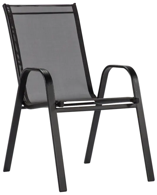 Trädgårdsstol hög svart textil