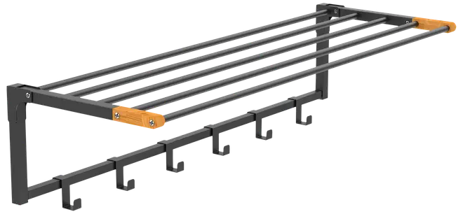 Vægmonteret tørrestativ - Sort
