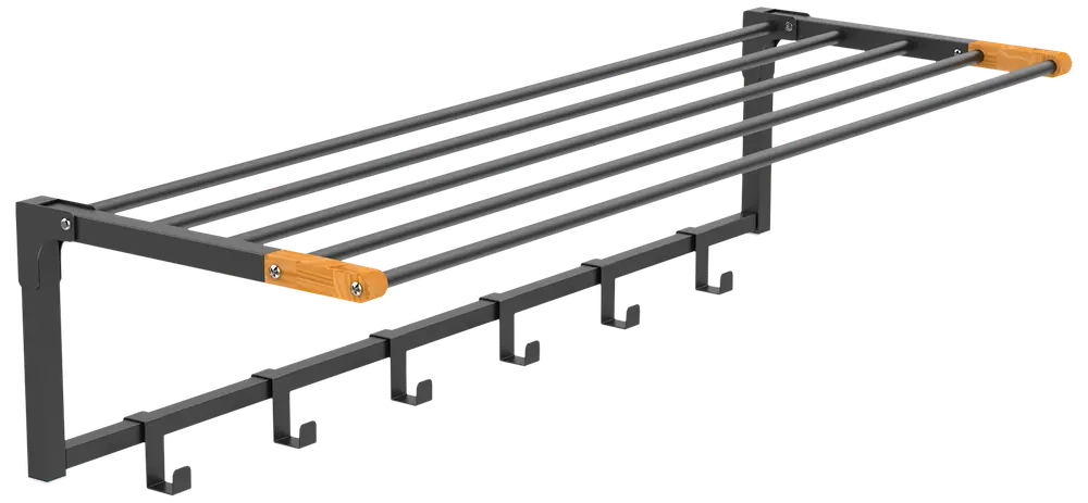 Väggmonterat torkställ - Svart