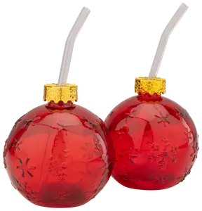 Julgranskula med sugrör 2-pack