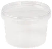 Plastbøtte med låg 565 ml Rund