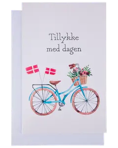 Kort med kuvert 11x17 cm - cykel
