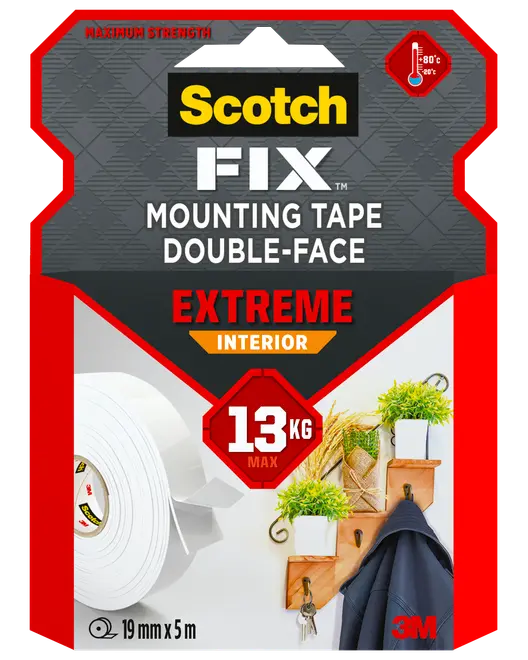 Scotch-FIX™ Dobbeltklæbende Ekstrem INDE 19 mm x 5 meter
