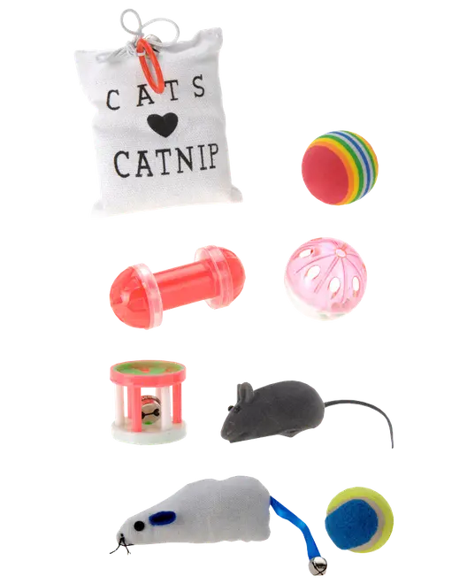Kattelegetøj 8-pak - Ass. farve