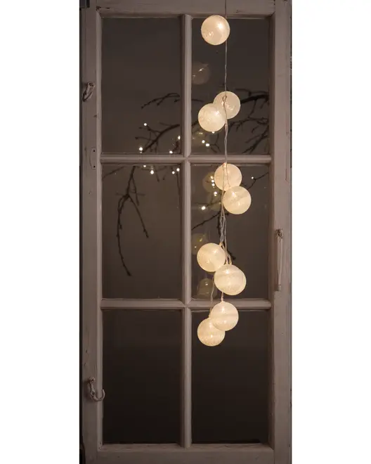 Ljusslinga Ø6 cm 10 st - vit