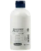 250 ml flaska Schmincke Akademie akrylfärg i titanvitt, med blått skruvlock och tydlig märkning på flera språk, lämplig för konstnärer och akrylmåleri.