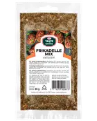 80g pose med Taste Nature Frikadelle Mix krydderiblanding, indeholder salt, selleri, kommen, løg, persille, tomatpulver. Perfekt til frikadeller. Genlukkelig plastemballage.