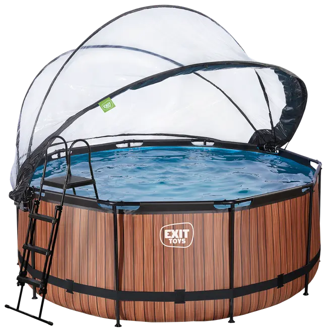 EXIT TOYS Pool Ø360x122cm med pumpe og skærm - Brun