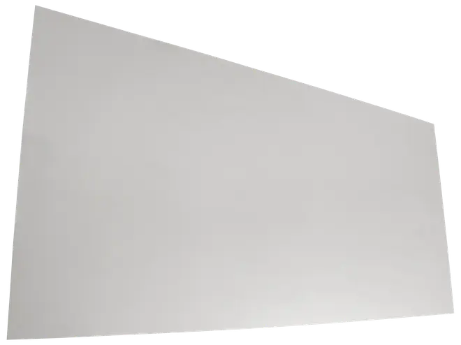 Rektangulær hvid akrylplade med glat, blank overflade. Velegnet til gør-det-selv-projekter, skilte eller beskyttelsesskærme. Let, holdbar og nem at tilpasse.