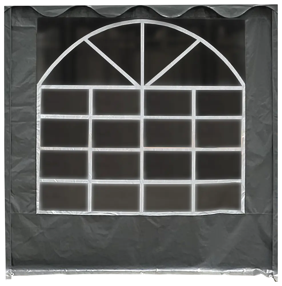 Sidovägg med fönster 2 meter - grå