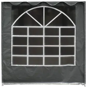 Sidovägg med fönster 2 meter - grå