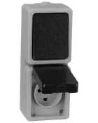 Stikkontakt/afbryder IP54 stænktæt