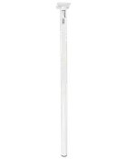 Hvid justerbar spændestang til bruseforhæng med gummidupper for sikkert greb. Fremstillet i metal, passer til forskellige badeværelsesstørrelser. Enkel, moderne og nem at montere.