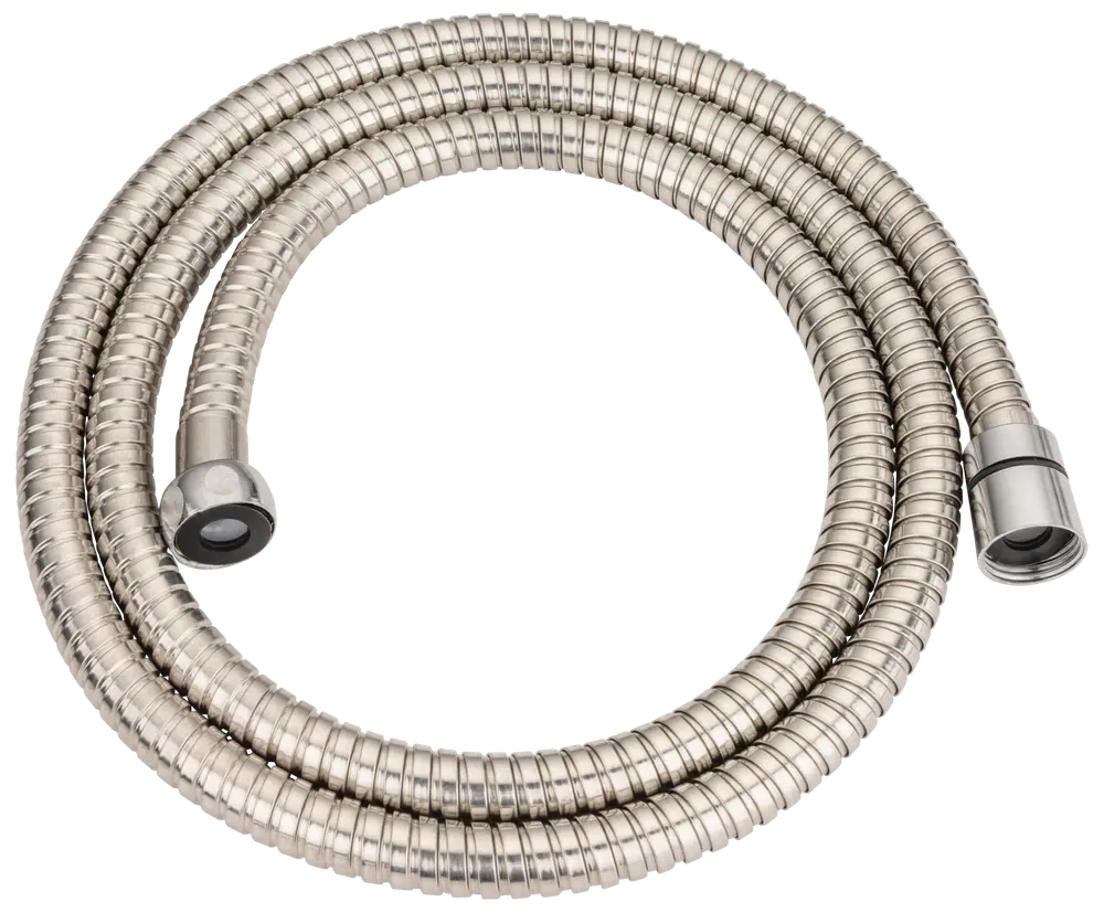 Flexibel duschslang i rostfritt stål med gängade kopplingar i båda ändar. Hållbar, böjresistent och passar de flesta standardduschhuvuden. Enkel installation och pålitligt vattenflöde.