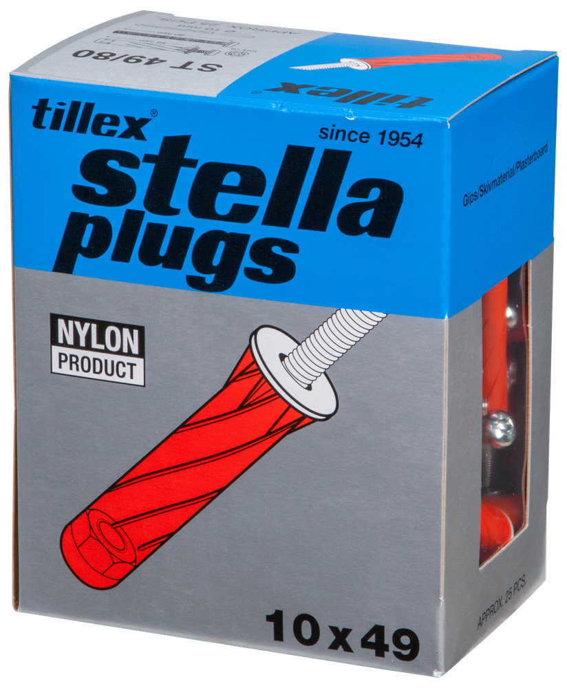 Tillex Plugs pan 5 x 80 mm - rød 25-pak