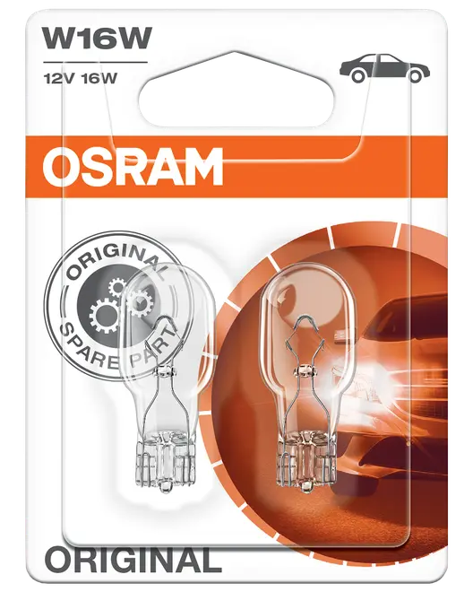 Osram autopære W16W 16W 12V 2-pak