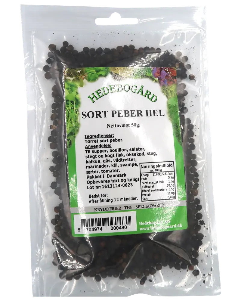 Hedebogaard Krydderi - Sort peber hel 50 g