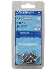 Arvid Nilsson Maskinskrue A4 PH M6 x 16 mm 6-pak