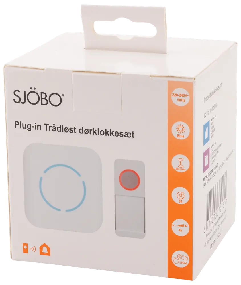 Bärbar trådlös dörrklocka med ljus 