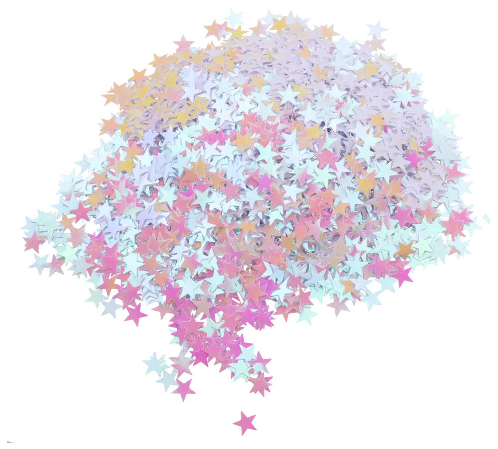 Konfetti stjerner pink