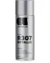Sølv metallic spraymaling, 400 ml, mærket Cosmos Lac R307. Højglans finish, hurtigtørrende akrylformel og anti-dryp dyse for jævne, professionelle resultater.