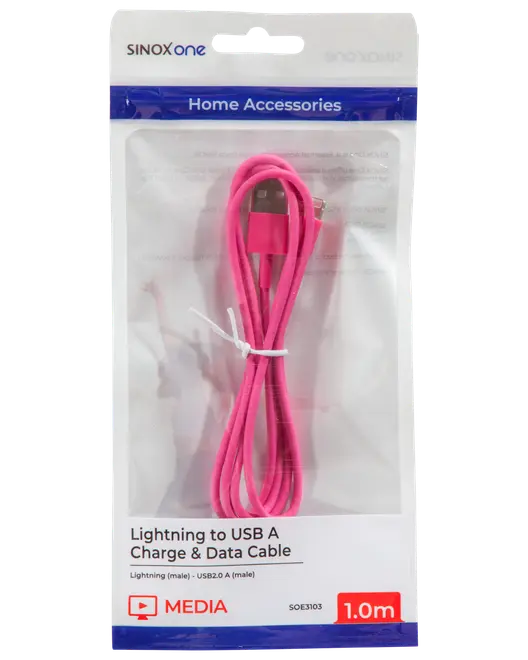 Sinox lightningkabel rosa 1 m