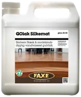 FAXE GOlak Mat er en vandbaseret, ekstremt stærk og modstandsdygtig mat gulvlak til trægulve. Leveres i plastdunk med håndtag og skruelåg.