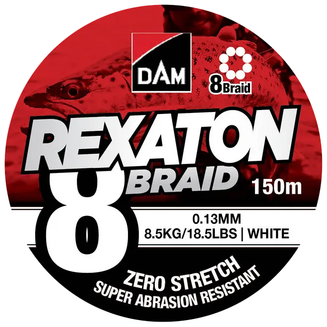 DAM Fletline 8 Braid 150 m 0,13 mm - hvid