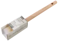 Rund pensel med træskaft og lyse børster, 35 mm, pakket i papæske med produktinformation. Velegnet til maling og lakering.